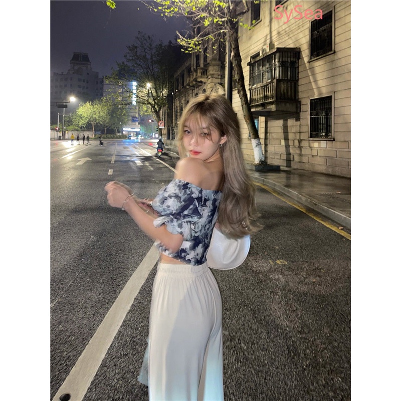 Áo Croptop Trễ Vai Họa Tiết Hoa Thời Trang Mùa Hè Cho Nữ