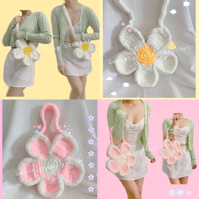 BLOOM FLOWER BAG - TÚI LEN BÔNG HOA CÚC