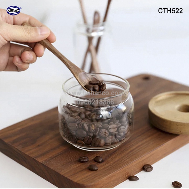 Thìa cafe mini gỗ Óc Chó nhập khẩu Mỹ, thìa xuất Nhật - xúc gia vị - CTH522