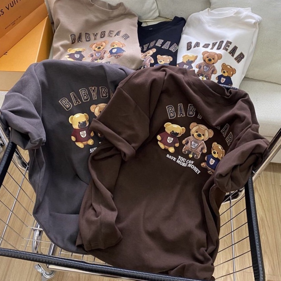 Áo Thun Gấu Babybear 3158 PEONYB Nữ [FREESHIP]  Phông form rộng tay lỡ in hình vintage, hssv cá tính Ulzzang