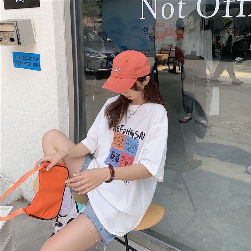 Áo Thun Nam Nữ Tay Lỡ Form Rộng In Hình Thú Cartoon Ulzzang ATV15