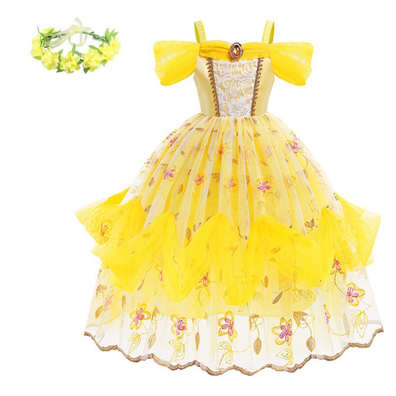 Đầm Hóa Trang Công Chúa Belle Trong Phim Người Đẹp Và Quái Vật TSBBQ03 Cho Bé Gái