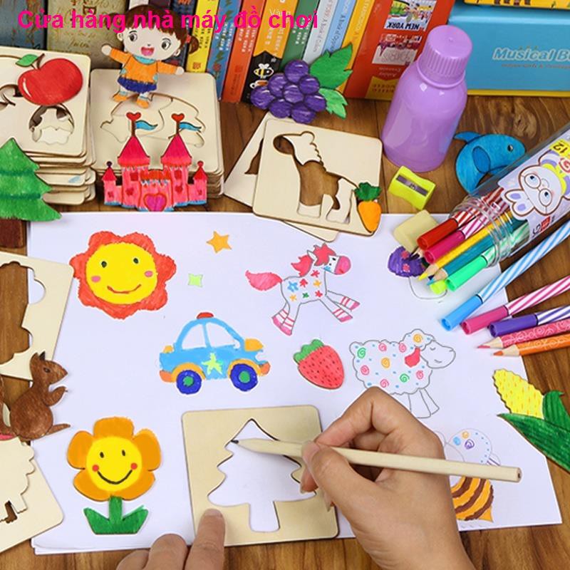 phụ kiệnMón quà trẻ em bằng gỗ Những đứa học vẽ các công cụ s ơn sơn họa tạo mẫu cho đồ chơi giáo dục