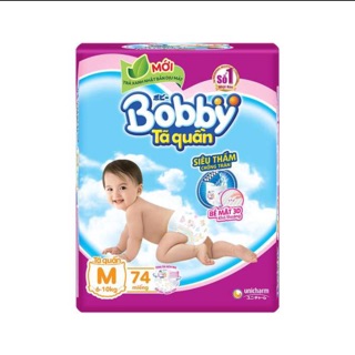Tã quần bobby bịch siêu cực đại m74, l68, xl62, xxl56