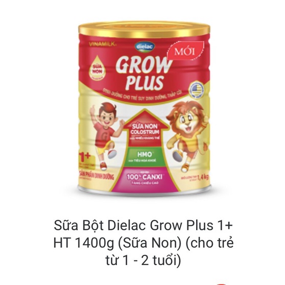 [HSD T1-2024] Sữa Bột Dielac Grow Plus 1+ HT 1400g (Sữa Non) (Cho Trẻ Từ 1 - 2 Tuổi)