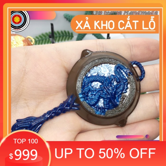 [CHẤT] Móc khoá Chảo Skin Dragon Brown Blue độc đáo dài 8cm mô phỏng giống thật - Móc khoá pubg kim loại cao cấp