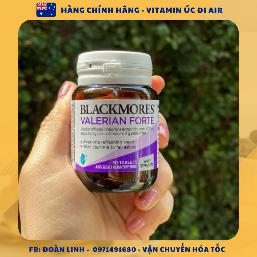 Viên uống giúp ngủ ngon Blackmore Valerian Forte, Hàng chuẩn úc đi air, Viên uống hỗ trợ giấc ngủ Blackmore Valerian For