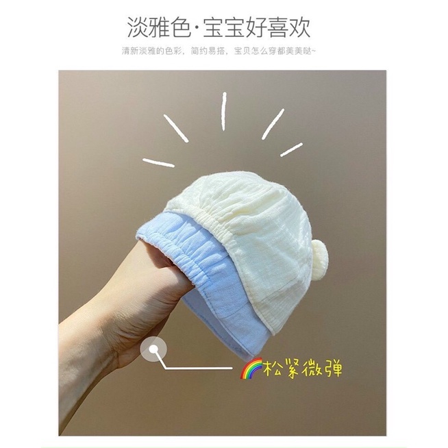 Mũ chìa sơ sinh vải xô hình gấu cho bé 0 đến 1,5 tuổi