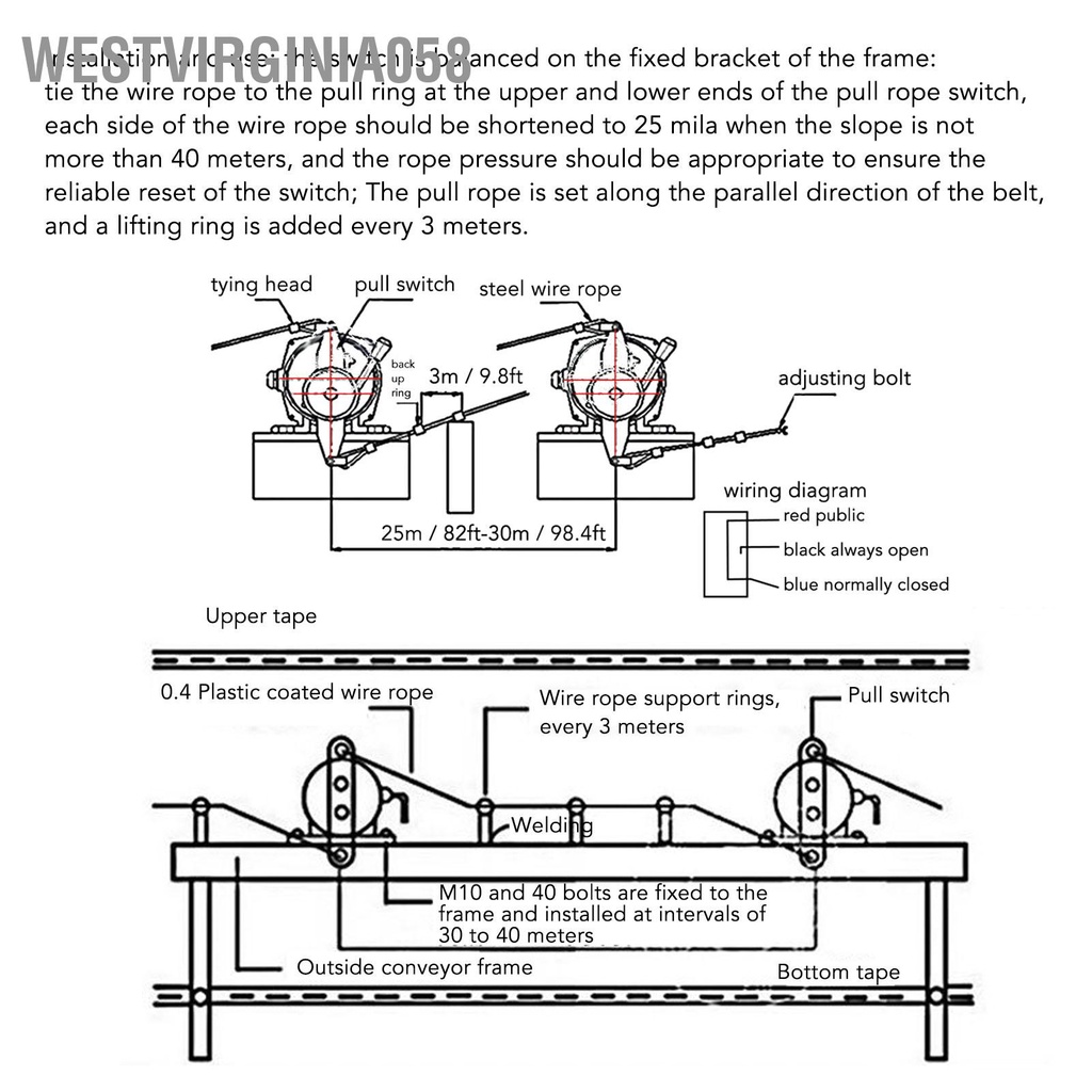 Có thể bán buôn Công tắc dây kéo hai chiều Hợp kim nhôm 2 cho băng tải 24‑380V Hàng giao ngayWestvirginia058