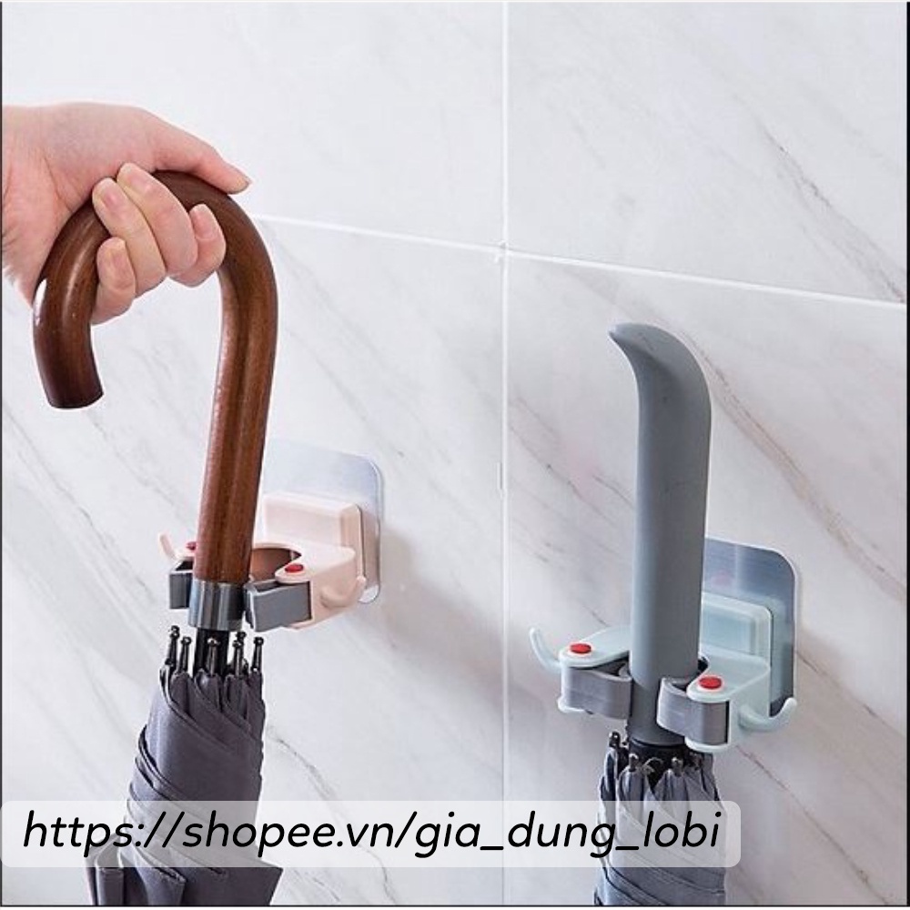 Đế dán tường kẹp chổi cây lau nhà các loại Móc dán tường thông minh kẹp chổi giữ cây lau nhà treo đồ