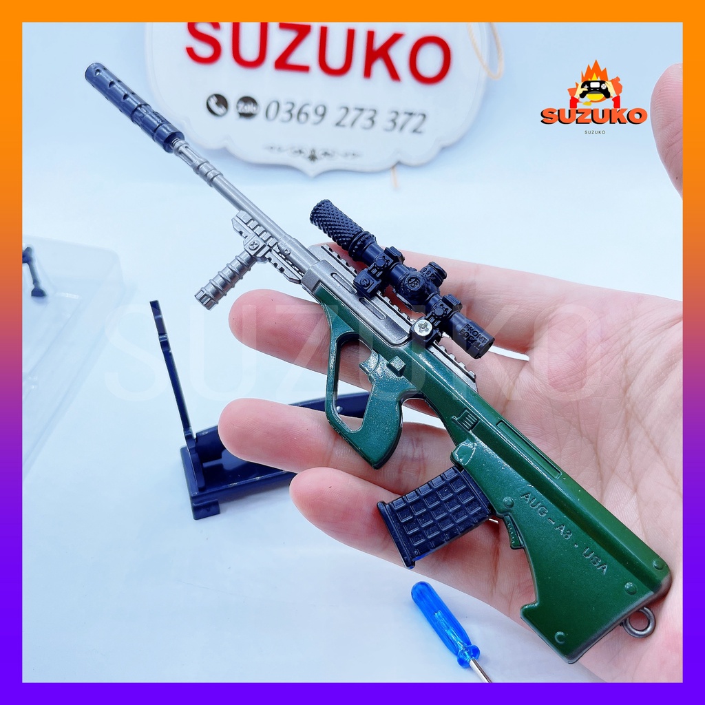 Mô hình súng kim loại lắp ráp pubg, csgo free fire đồ chơi lắp ráp AUG Original nhân vật dài 20cm sưu tầm