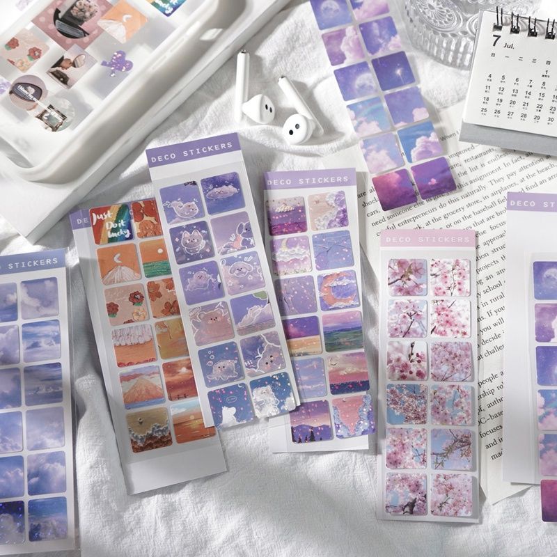 Sticker bầu trời trang trí sổ tay và vật dụng cá nhân