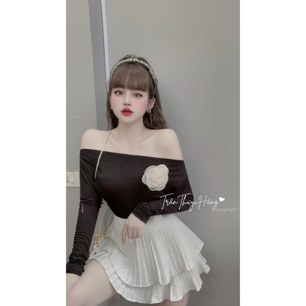 SET ÁO HOTGIRL Trễ Vai + Chân Váy hot hit Cao Cấp