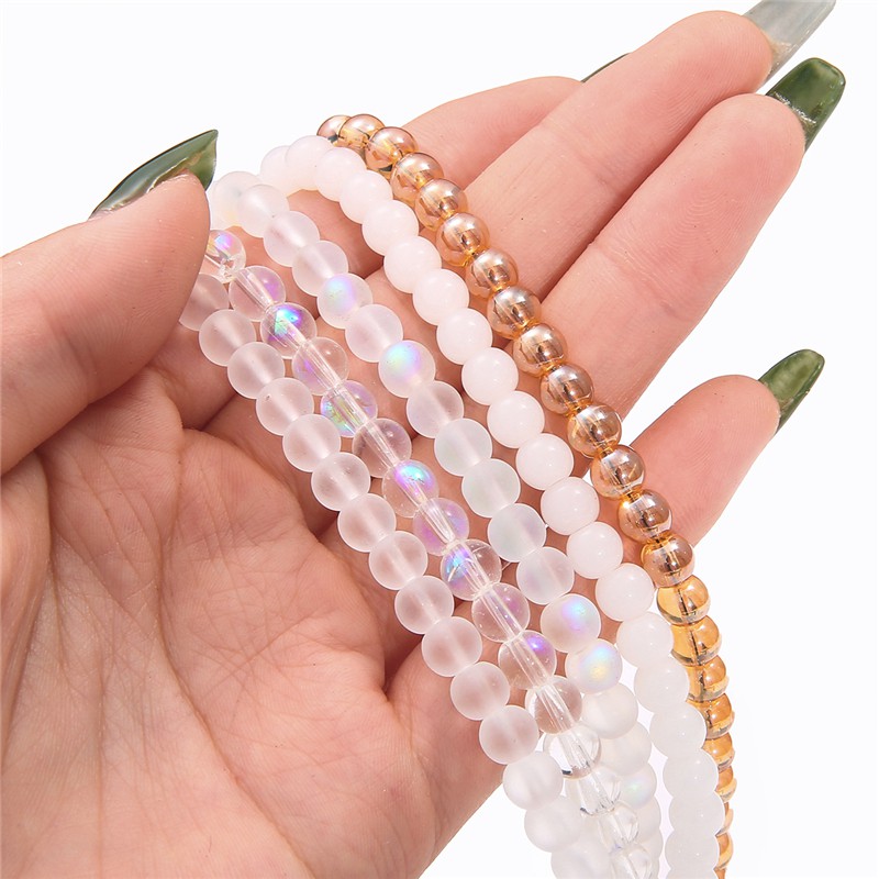 Chuỗi hạt nhiều màu tùy chọn 4/6/8mm dùng làm đồ trang sức thủ công đa năng cao cấp