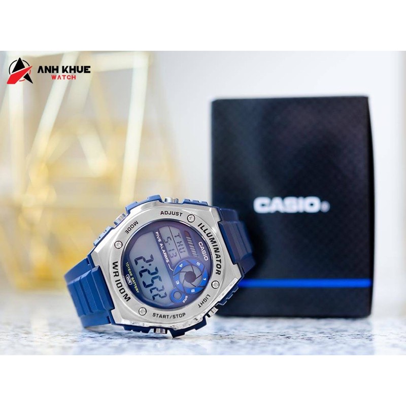 Đồng hồ nam dây nhựa Casio Anh Khuê MWD-100H-2AVDF
