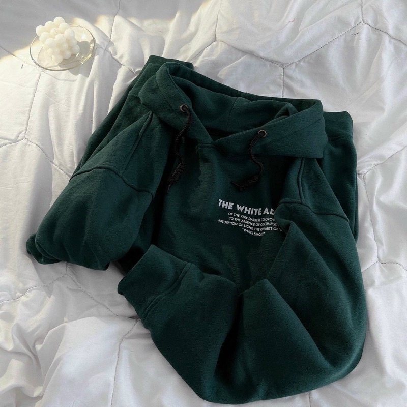 Áo khoác hoodie form rộng THE WHITE ADAM nam nữ mặc được, vải nỉ ngoại dày dặn nón 2 lớp