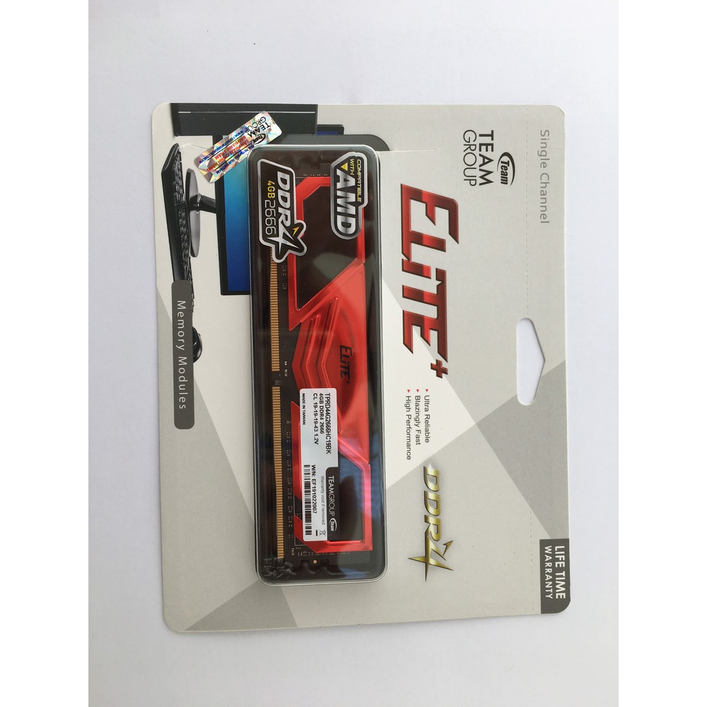 [Mã ELMS05 giảm 5% đơn 300k]Ram 4GB Teamgroup Elite DDR4 2666MHZ Tản Đỏ Networkhub Phân phối | BigBuy360 - bigbuy360.vn