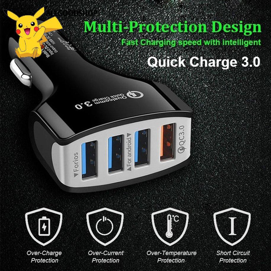 111all} QC3.0 4-Port USB Quick Charger 4 USB Smart Fast Charging Car Charger Adapter
