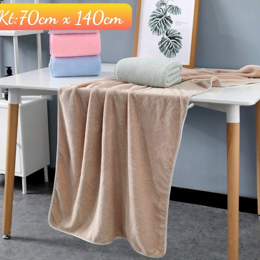 Khăn tắm xuất hàn loại 1 siêu dầy kích thước 70x140cm lông mềm,mịn, siêu thấm hút.