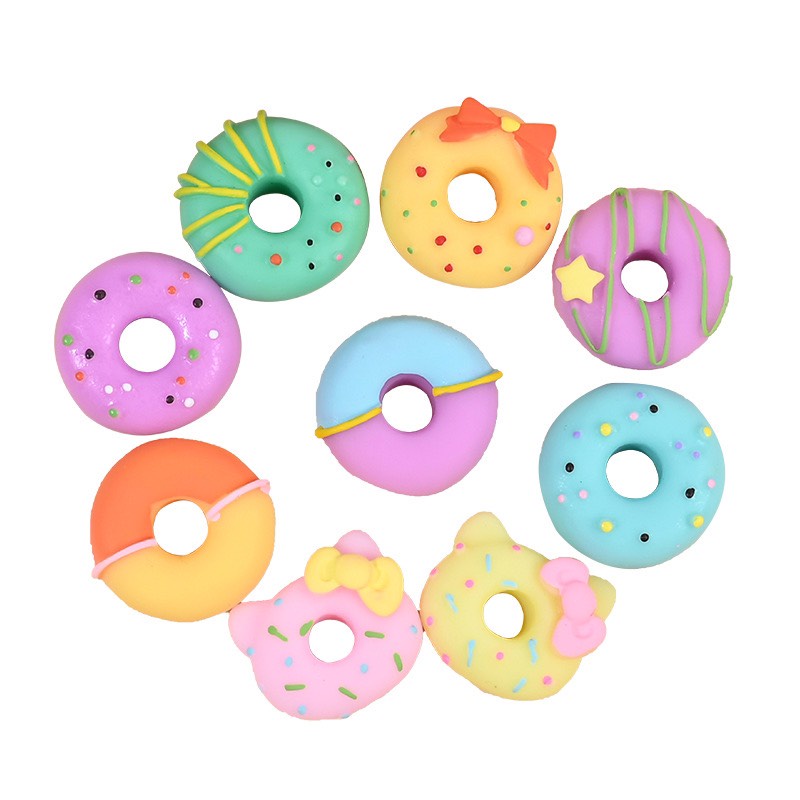 Charm (C372) slime/ Dụng Cụ Charm Trang Trí [Ko Keo &amp; Nút] Dụng Cụ Bánh Donut kiểu dễ thương