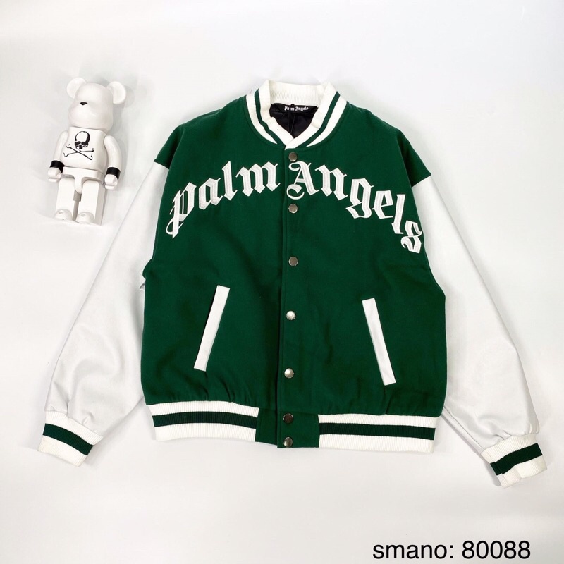 Áo khoác nỉ bomber gấu palm angels mùa thu đông, mặc nam nữ, đơn đôi nhóm, ảnh thật