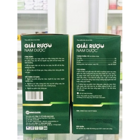 [Chính hãng] Giải rượu nam dược gói 60ml