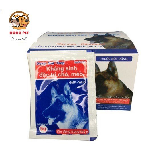 Kháng Sinh Cho Chó Mèo - Bột Uống Doxy - Sul - Trep Gói 5g
