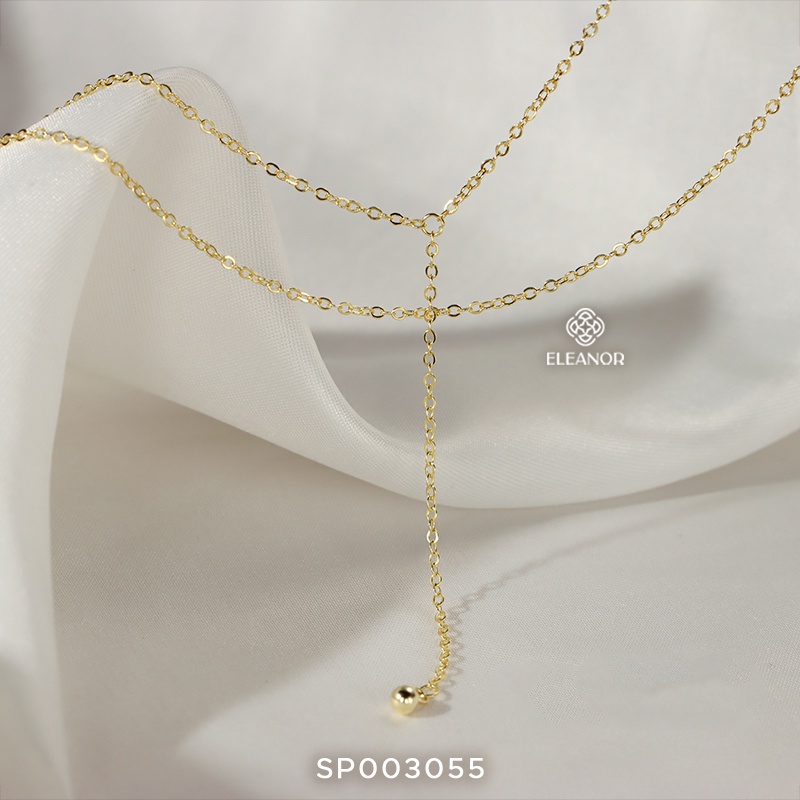 Dây chuyền nữ bạc 925 Eleanor Accessories thiết kế hai dây dáng dài đơn giản phụ kiện trang sức dễ thương