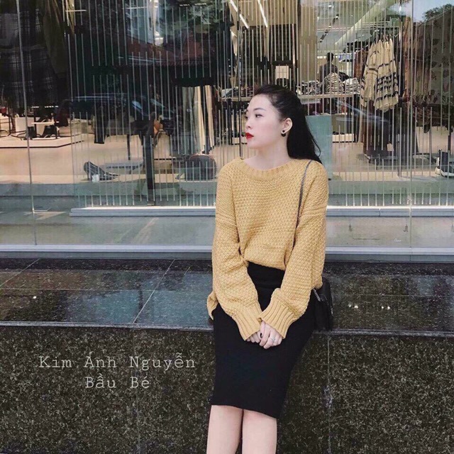 Chân váy len dáng dài