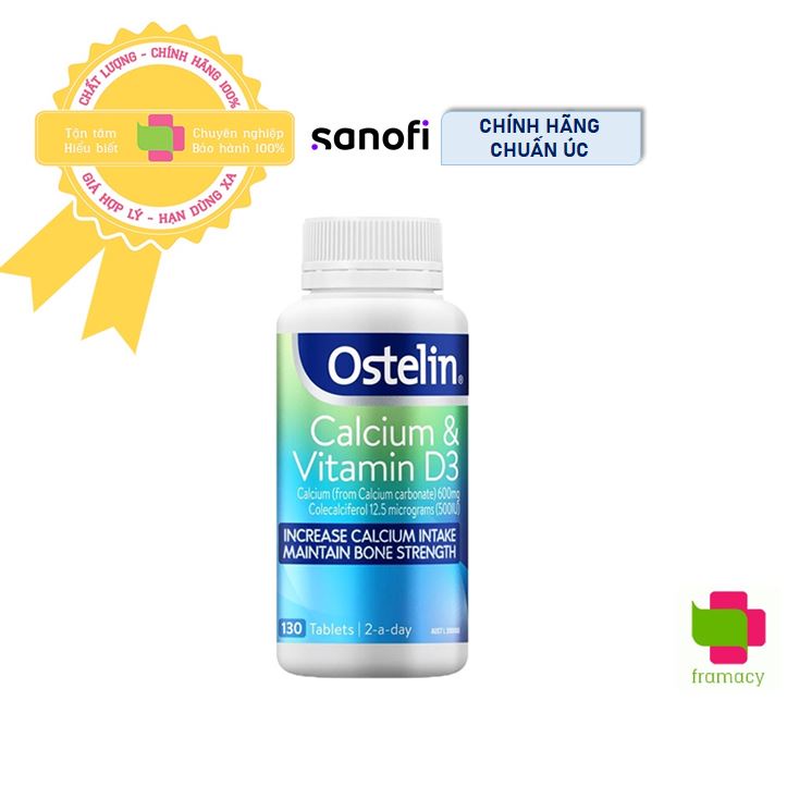 Canxi bầu Ostelin Calcium & Vitamin D3, Úcbổ sung Canxi