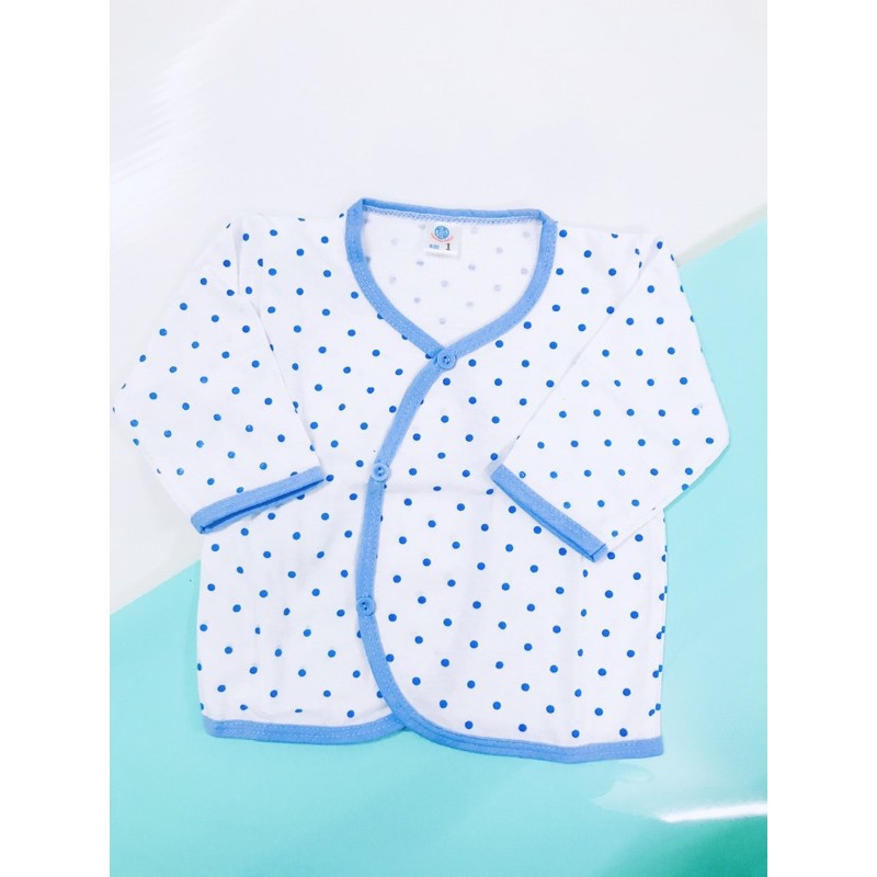 Áo sơ sinh tay dài / tay ngắn 100% cotton mịn mát chấm bi xinh xắn thương hiệu Chung Thuỷ