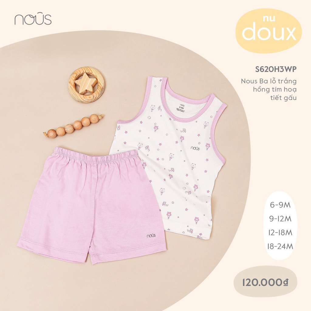 Bộ ba lỗ sát nách Nous hè chất petit, doux mềm mát chuẩn hãng mẫu mới nhất