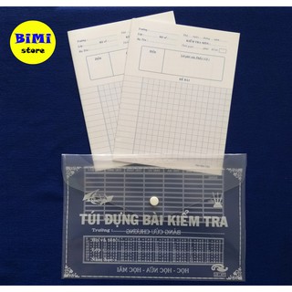 Combo 2 tệp giấy kiểm tra Tân Vĩnh Tiến + 1 bìa nút đựng A5 - BiMistore