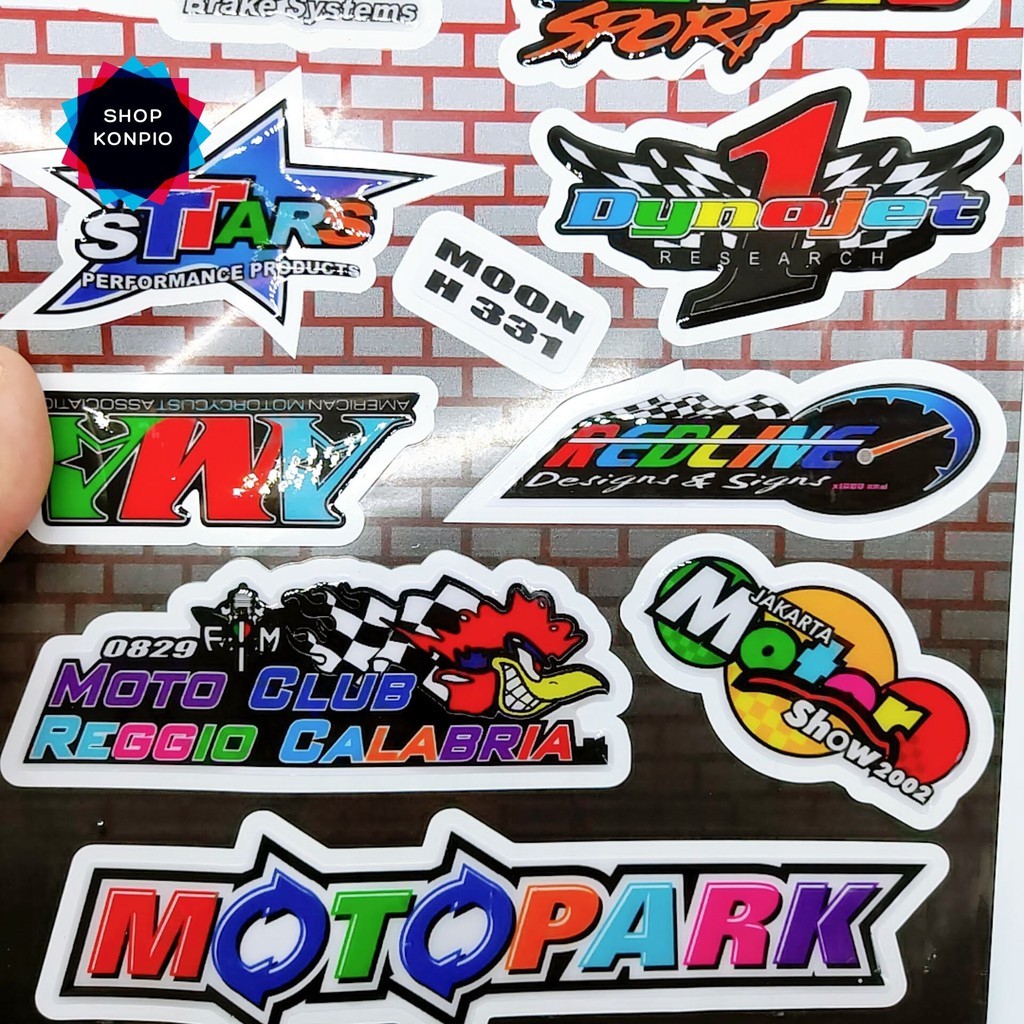 Bộ Tem Sticker Moto Dập Nổi Cao Cấp Dán Xe Máy, Ô Tô, Mũ Bảo Hiểm, Chống Thấm Nước, Chống Bay Màu