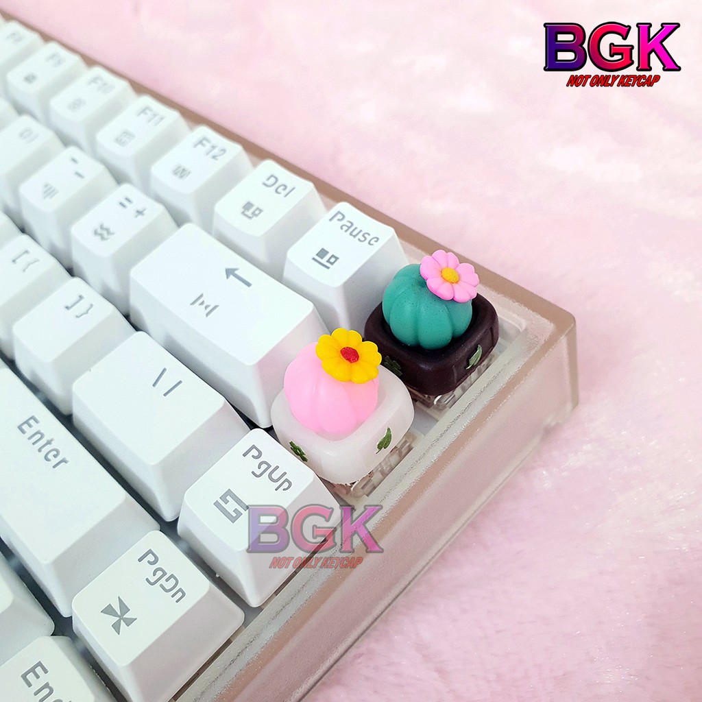 Keycap Lẻ Artisan Xương rồng dễ thương Cực đẹp ( cast resin nhiều lớp, Keycap bàn phím cơ,keycap resin độc lạ )