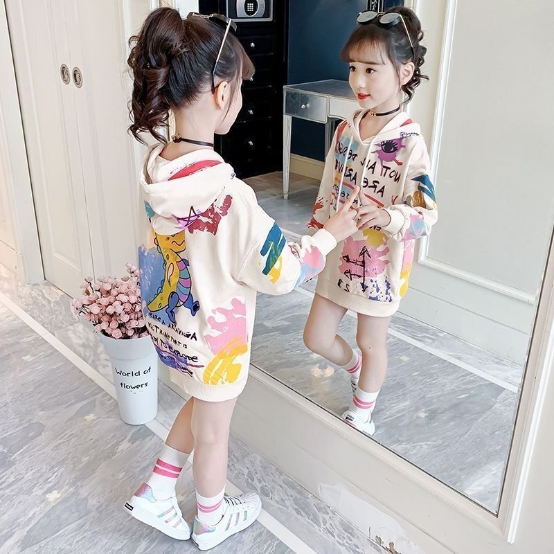 Áo hoodie dài tay độc đáo thời trang xuân thu cho bé gái 2021