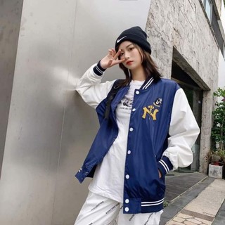 Áo khoác dù bomber nút bấm thêu logô cực chất