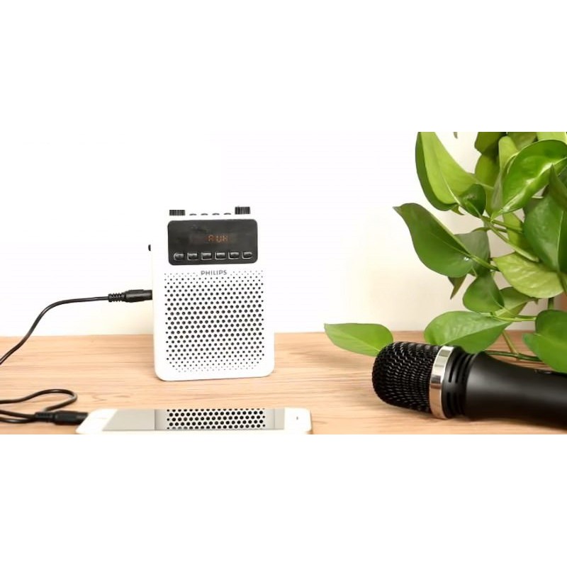 Mic + Loa Trợ giảng cao cấp Philips (Âm thanh vượt trội) + 3 Mic (mic ko dây, mic có dây, mic cúc áo)