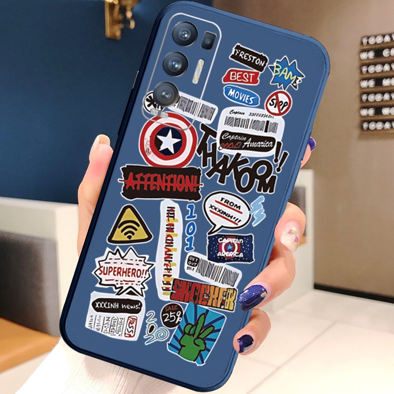 Ốp Điện Thoại Cạnh Vuông In Hình iron Man Cho OPPO Reno6 Z 5G Reno 5 Pro 4 3 Reno2 Z F A95 5G A76 A96 4G