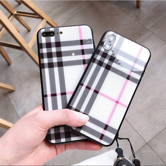[ IPHONE ] Ốp Lưng Kính Cường Lực Burberry - Iphone