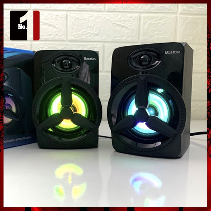 Loa Máy Tính Để Bàn Mini Led Rgb 2.0 Bosston Z230 Loa Nghe Nhạc Vi Tính Laptop Có Dây