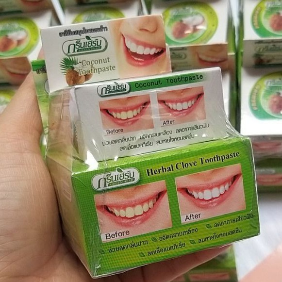 Kem đánh răng tẩy trắng Green Herb Thái Lan [1 tặng 1]