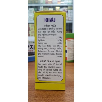 Chuẩn BYT - Siro Cao Ích Mẫu bổ huyết , điều kinh chai 160ml