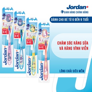 Combo 4 Bàn chải đánh răng cho trẻ em Jordan Step 36 - 9 tuổi, Lông mềm