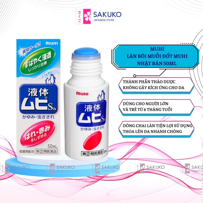 Lăn Bôi Muỗi Đốt Chim Cánh Cụt MUHI An Toàn Cho Bé Nội Địa Nhật Bản 50ml - SAKUKO