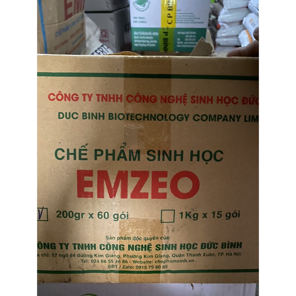 Men ủ EMZEO men ủ vi sinh khử mùi hôi phân cá ,ủ đậu tương ủ rác thải sinh hoạt (gói 200gr)