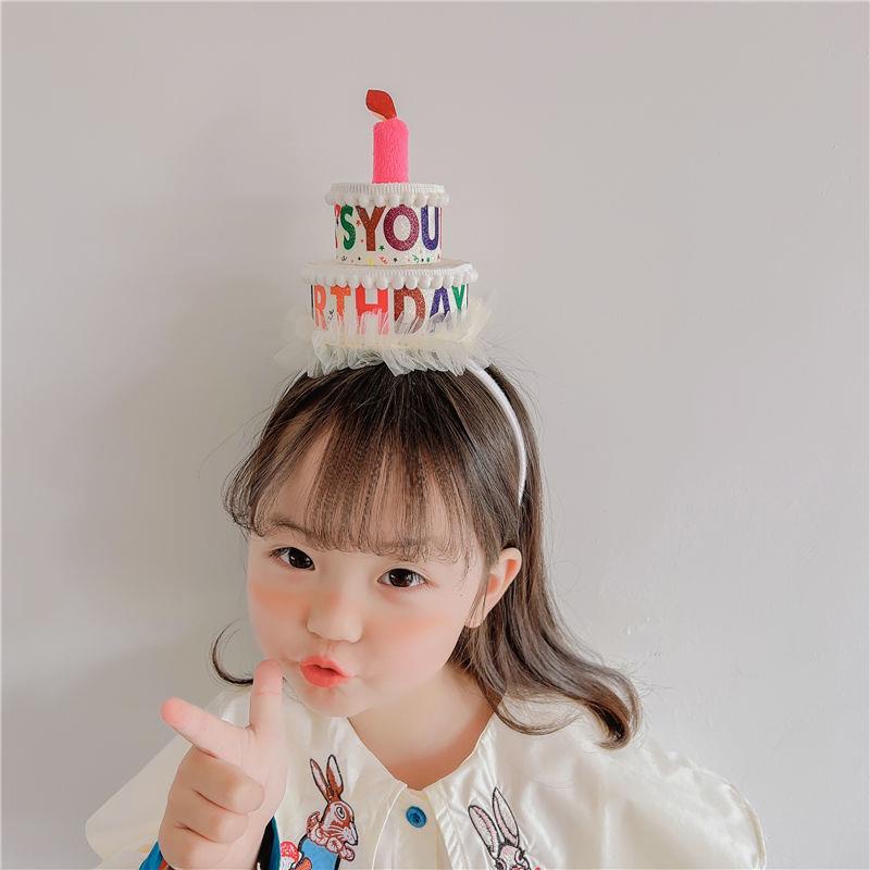 Băng Đô Cài Tóc Nhiều Màu Sắc Họa Tiết Bánh Sinh Nhật Dễ Thương Vui Nhộn Thời Trang Mùa Hè Cho Bé Gái