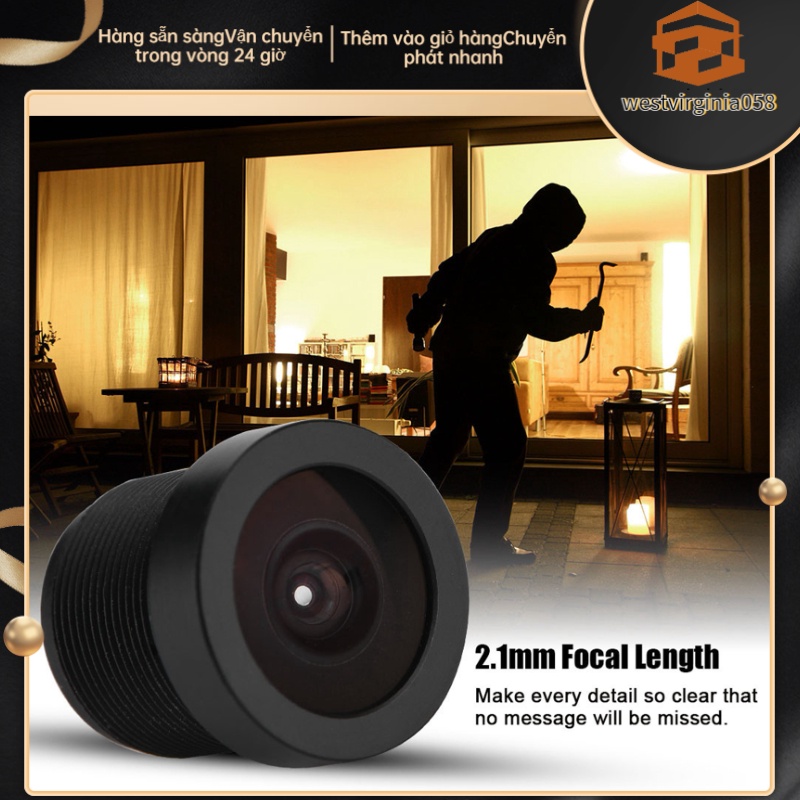 💯Hàng Hot😁 Ống kính camera 2.1mm Góc rộng 150 ° M12 * 0.5 IP Camera quan sát cho chip CCD 1/3 '' & 1/4 '' 💖Hàng giao ngay💖Westvirginia058