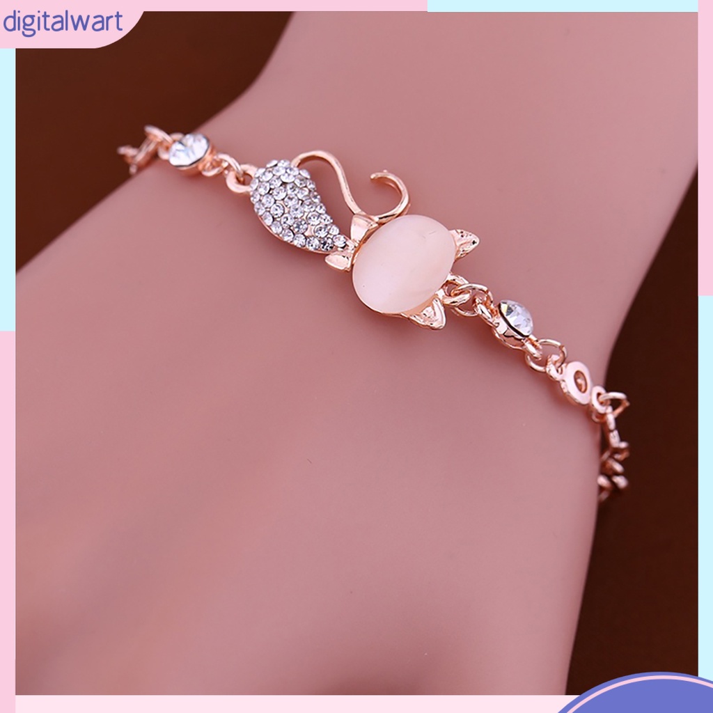 Vòng Tay Mặt Mèo Đính Đá Thời Trang