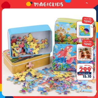 Bộ đồ chơi xếp hình 60 miếng trong hộp chủ đề truyện cổ tích cho bé trai bé gái